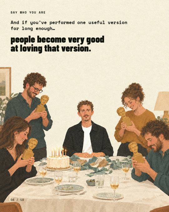 Slide 4: people become very good at loving that version