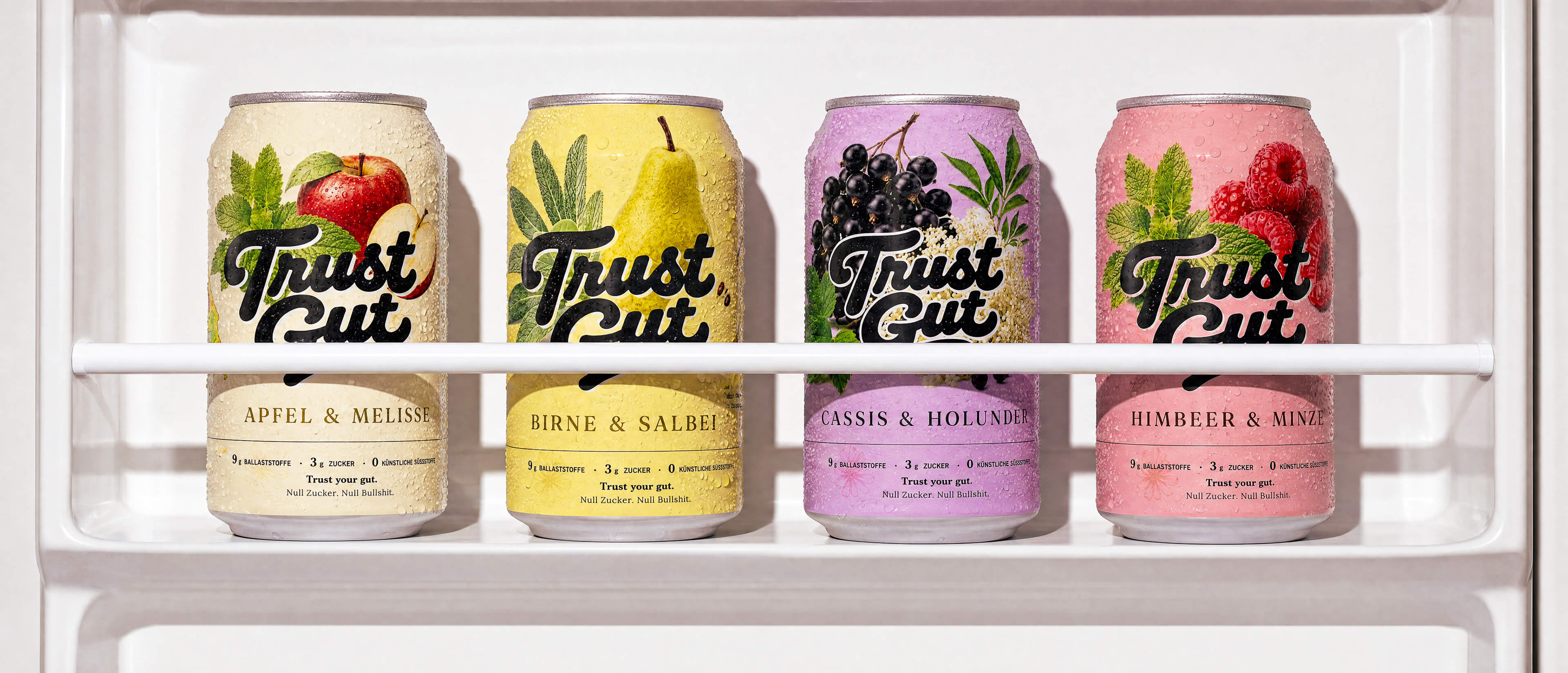 Trust Gut — campaign, cold cans on ice